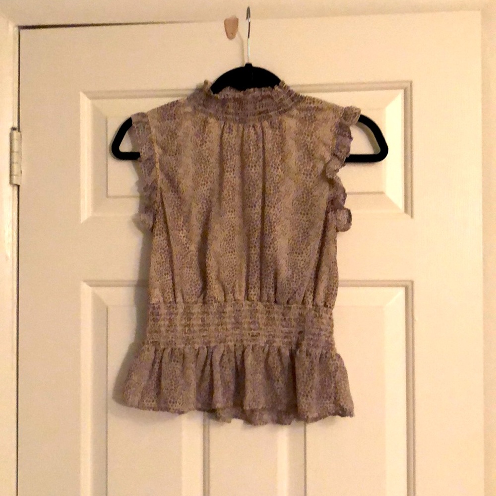 NEW Tan blouse with ruffles